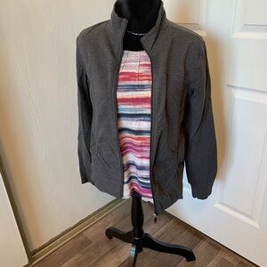 GVS Charcoal Gray Bomber-Style Jacket Size PL